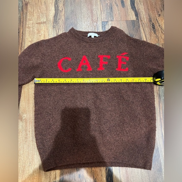 Demylee Brown Sweater with Red Text Cafe - Picture 4 of 5